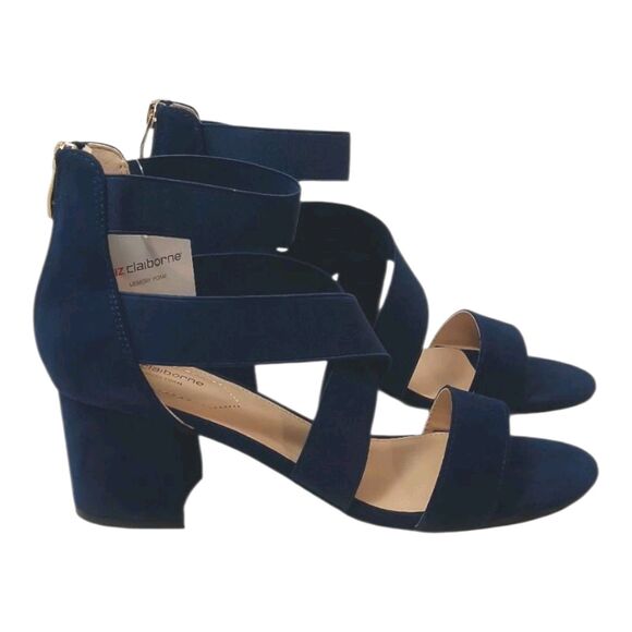 Liz Claiborne Women's Size 10 Emmah Heeled Sandals 10M Navy Blue Strappy - Picture 3 of 14
